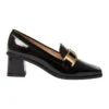 Gable Heeled Leather Shoes In Black Patent