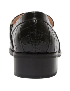 Dalton Flat Leather Loafers In Black Croc Print -Myer Clothing Shop 981173890 5 720x928