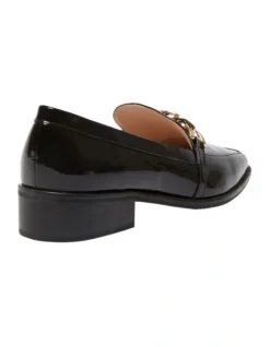Dalton Flat Leather Loafers In Black Patent -Myer Clothing Shop 981174610 4 720x928