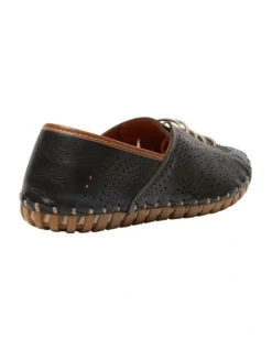 Talan Flat Shoes In Black/Tan Leather -Myer Clothing Shop 981176770 4 720x928
