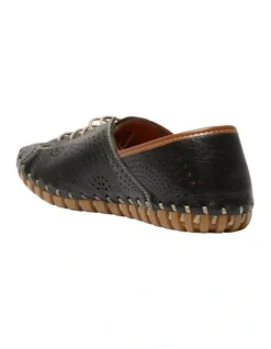 Talan Flat Shoes In Black/Tan Leather -Myer Clothing Shop 981176770 6 720x928