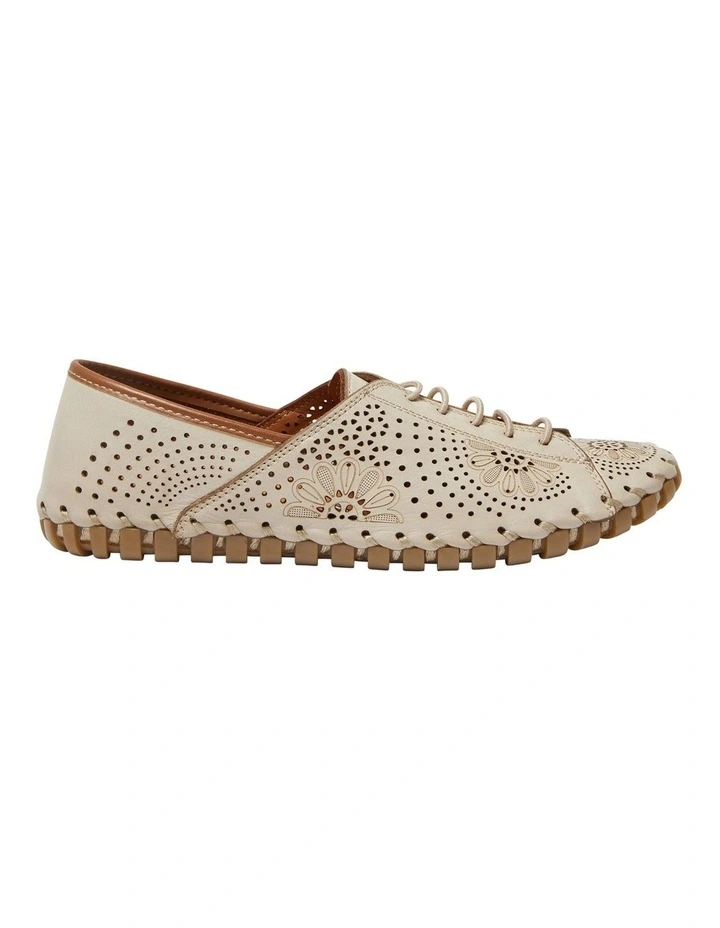 Talan Flat Shoes In Off White/Tan Leather 1 Talan Flat Shoes In Off White/Tan Leather
