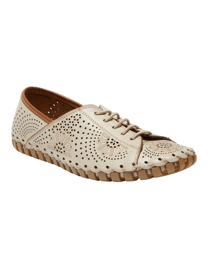 Talan Flat Shoes In Off White/Tan Leather 2 Talan Flat Shoes In Off White/Tan Leather - Image 2