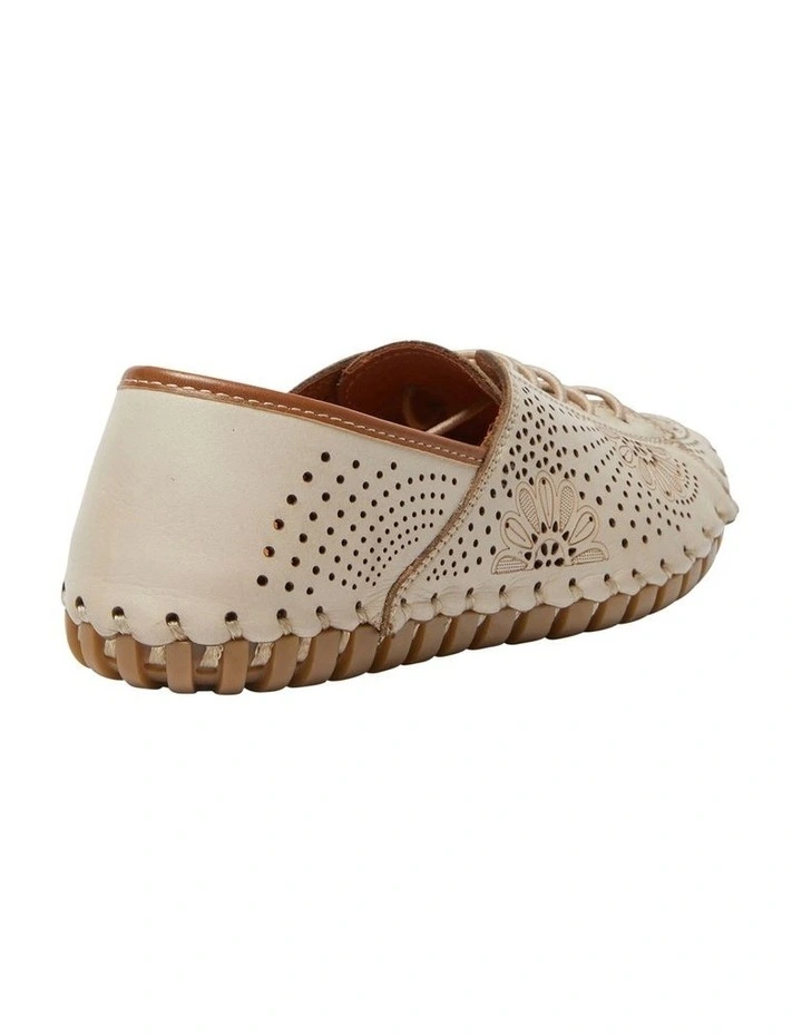 Talan Flat Shoes In Off White/Tan Leather 4 Talan Flat Shoes In Off White/Tan Leather - Image 4