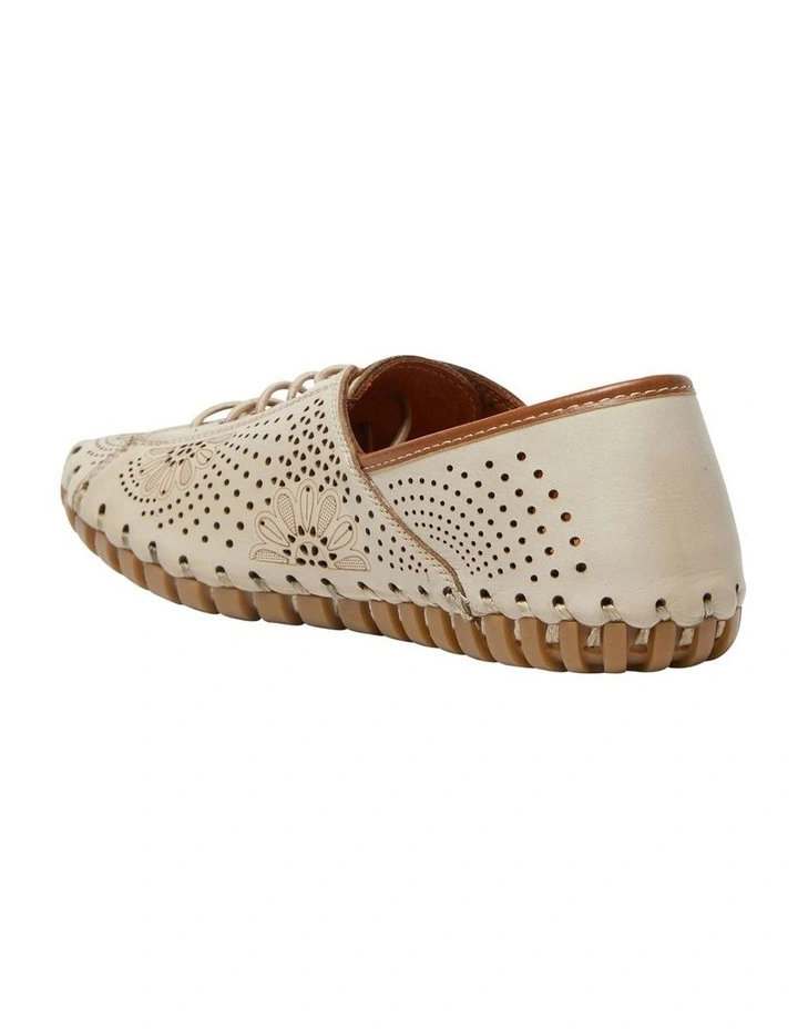 Talan Flat Shoes In Off White/Tan Leather 6 Talan Flat Shoes In Off White/Tan Leather - Image 6