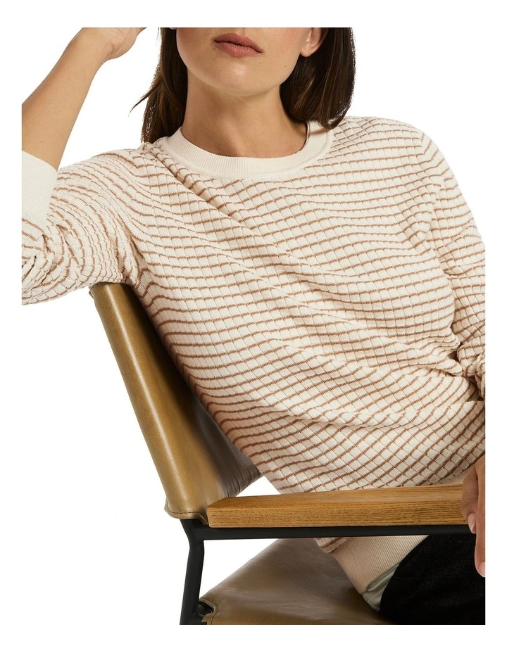 Rinna Striped Rib Knit In Cream 3 Rinna Striped Rib Knit In Cream - Image 3