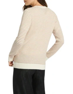 Rinna Striped Rib Knit In Cream 7 Rinna Striped Rib Knit In Cream -Myer Clothing Shop 981199810 4 720x928