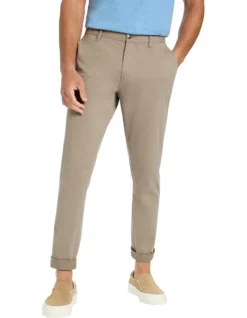 Jacob Washed Chino Pant In Brown