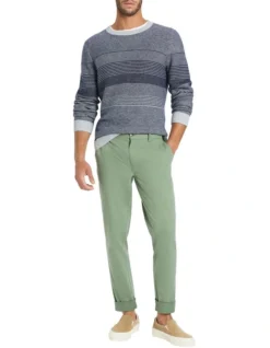 Jacob Washed Chino Pant In Green -Myer Clothing Shop 981234100 4 720x928