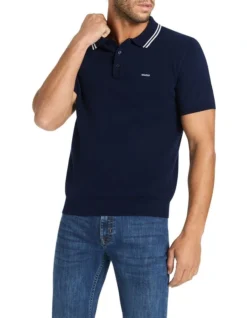 Eero Knitted Polo In Navy