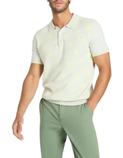 Markus Knit Polo In Grey/Midori