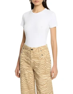 Ribbed Must Have Logo Tee In White -Myer Clothing Shop 981255610 4 720x928