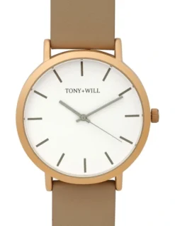 Classic Leather Strap In Beige