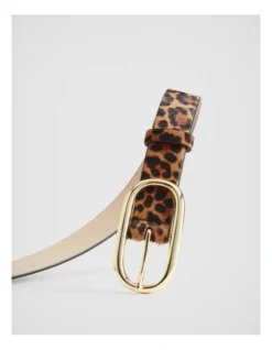 Oval Buckle Textured Belt In Ocelot Print -Myer Clothing Shop 981663760 3 720x928
