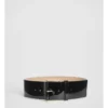 Wide Square Patent Belt In Black Patent