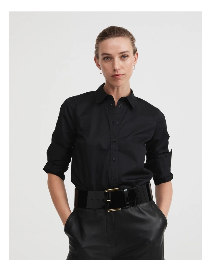 Wide Square Patent Belt In Black Patent 2 Wide Square Patent Belt In Black Patent - Image 2