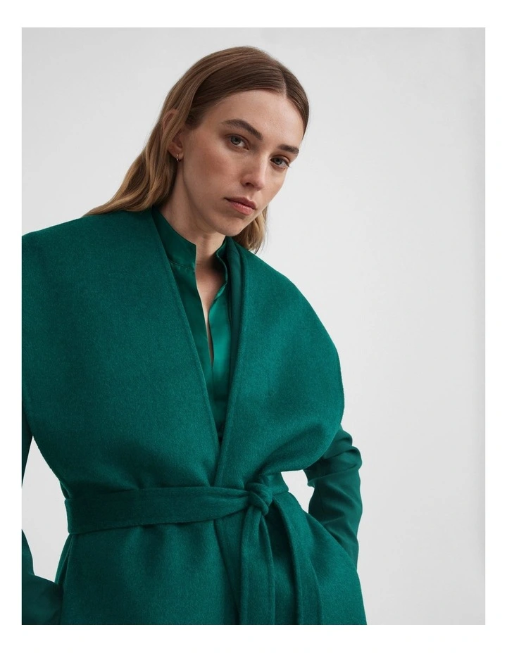 Wool Blend Longline Vest In Petrol Green 2 Wool Blend Longline Vest In Petrol Green - Image 2