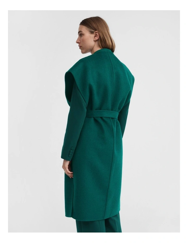 Wool Blend Longline Vest In Petrol Green 4 Wool Blend Longline Vest In Petrol Green - Image 4