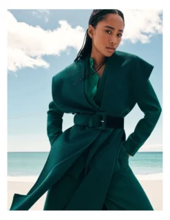 Wool Blend Longline Vest In Petrol Green 9 Wool Blend Longline Vest In Petrol Green -Myer Clothing Shop 981666010 5 720x928