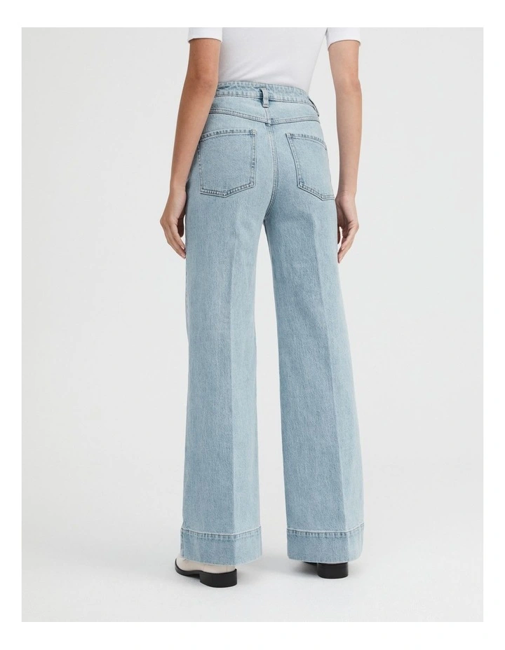 Pocket Detail Wide Leg Jean In Vintage Wash Denim 4 Pocket Detail Wide Leg Jean In Vintage Wash Denim - Image 4