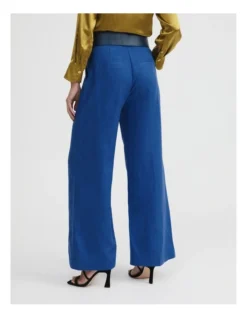 Linen Wide Leg Trouser In Bold Blue -Myer Clothing Shop 981763480 4 720x928