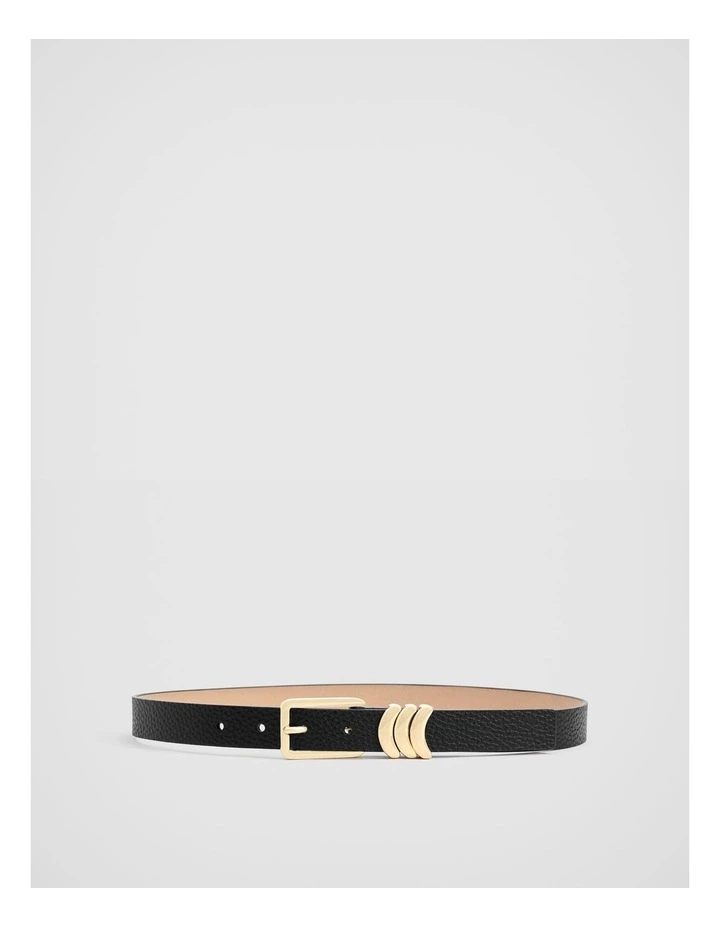 Slim Pebble Leather Belt In Black 1 Slim Pebble Leather Belt In Black