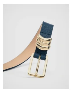 Slim Pebble Leather Belt In Cobalt -Myer Clothing Shop 981763750 3 1 720x928