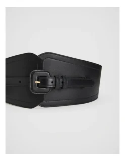 Double Belt Leather Corset In Black -Myer Clothing Shop 981763930 3 720x928