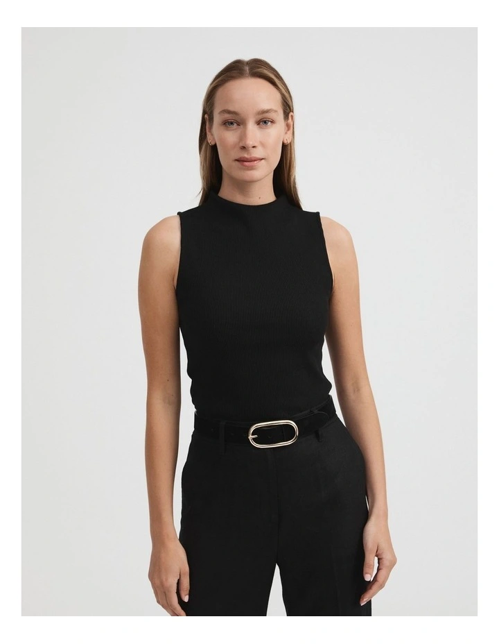 Oval Buckle Suede Belt In Black 2 Oval Buckle Suede Belt In Black - Image 2