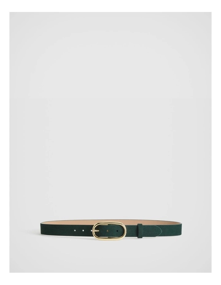 Oval Buckle Suede Belt In Teal Green 1 Oval Buckle Suede Belt In Teal Green