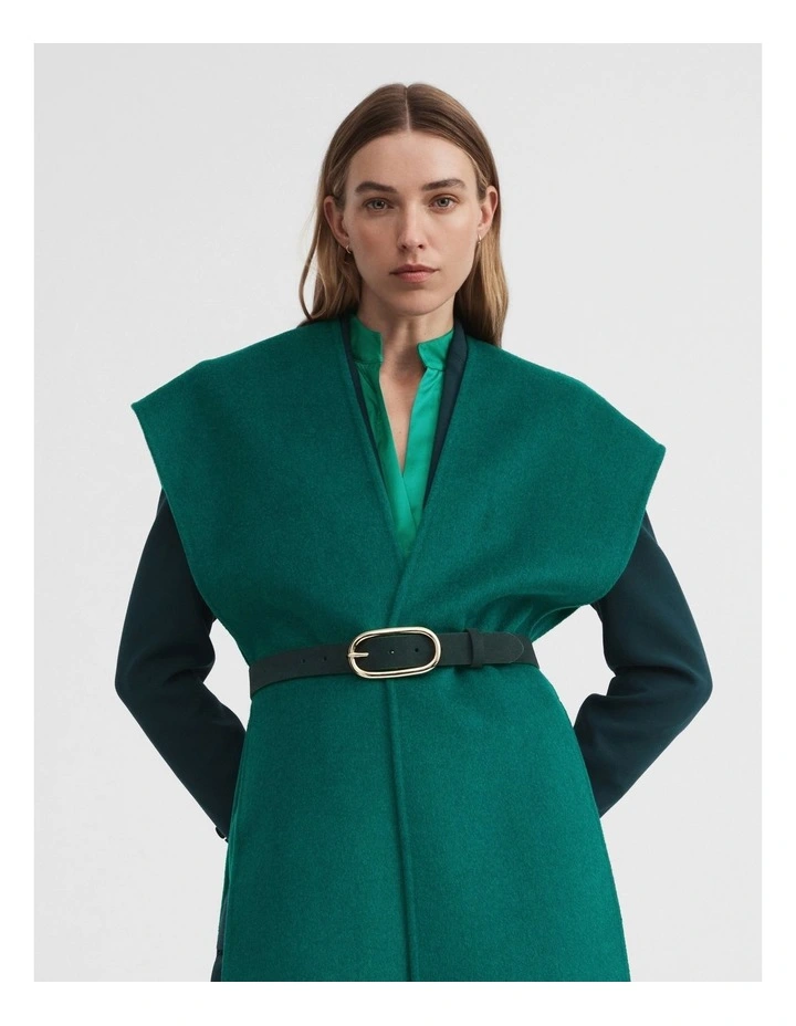 Oval Buckle Suede Belt In Teal Green 2 Oval Buckle Suede Belt In Teal Green - Image 2