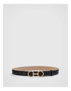 Snaffle Leather Belt In Black