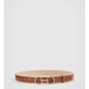 Snaffle Leather Belt In Cognac