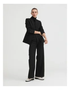 Single-breasted Pinstripe Blazer In Black 7 Single-breasted Pinstripe Blazer In Black -Myer Clothing Shop 981764740 3 720x928