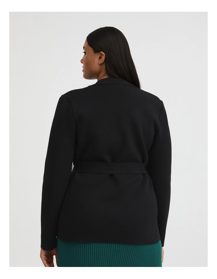 Crepe Knit Blazer In Black 4 Crepe Knit Blazer In Black - Image 4