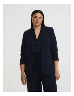 Classic Single-breasted Blazer In Blue Night