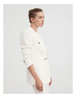 Classic Double Breasted Blazer In Marshmallow
