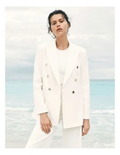 Classic Double Breasted Blazer In Marshmallow -Myer Clothing Shop 981768790 6 720x928