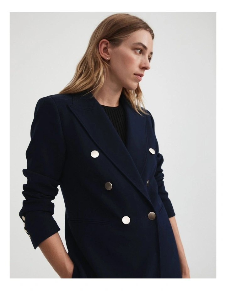 Classic Double Breasted Blazer In Blue Night 1 Classic Double Breasted Blazer In Blue Night