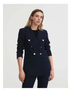 Classic Double Breasted Blazer In Blue Night 7 Classic Double Breasted Blazer In Blue Night -Myer Clothing Shop 981768970 3 720x928