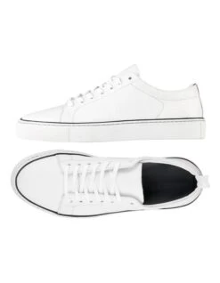 Royale Leather Sneakers In White -Myer Clothing Shop 981774280 3 720x928