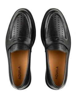 Fredrick Leather Loafers In Black -Myer Clothing Shop 981774370 3 720x928
