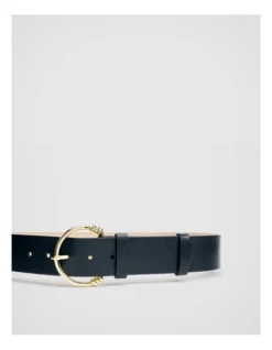 Knot Buckle Leather Belt In Navy -Myer Clothing Shop 981882820 3 720x928