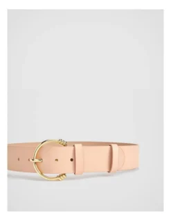 Knot Buckle Leather Belt In Shell Pink -Myer Clothing Shop 981882910 3 720x928