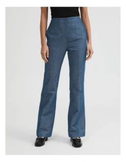 Yarn Dye Kick Flare Pant In French Blue