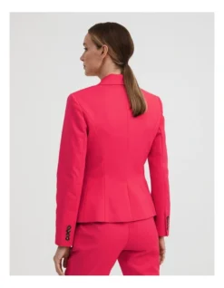 Cotton Blend Double-breasted Blazer In Papaya 7 Cotton Blend Double-breasted Blazer In Papaya -Myer Clothing Shop 981884350 4 720x928