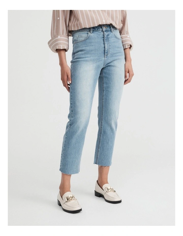 7/8 Straight Jean In Vintage Wash Denim 2 7/8 Straight Jean In Vintage Wash Denim - Image 2