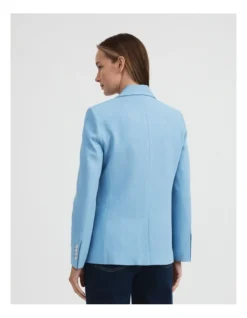Acetate Blend Double-breasted Blazer In Dusty Blue -Myer Clothing Shop 981885970 5 720x928