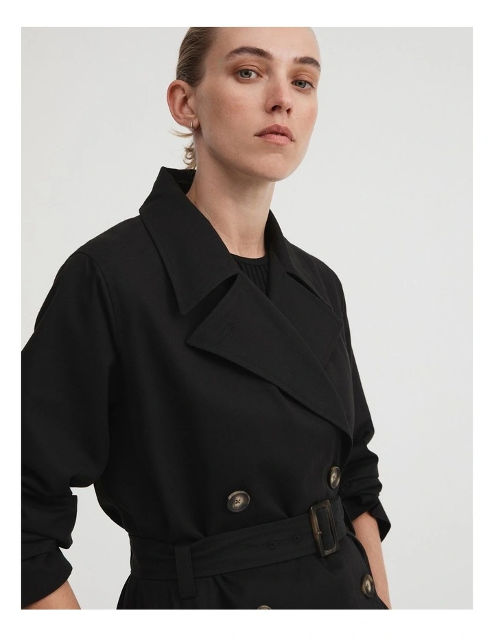 Classic Trench Coat In Black 2 Classic Trench Coat In Black - Image 2