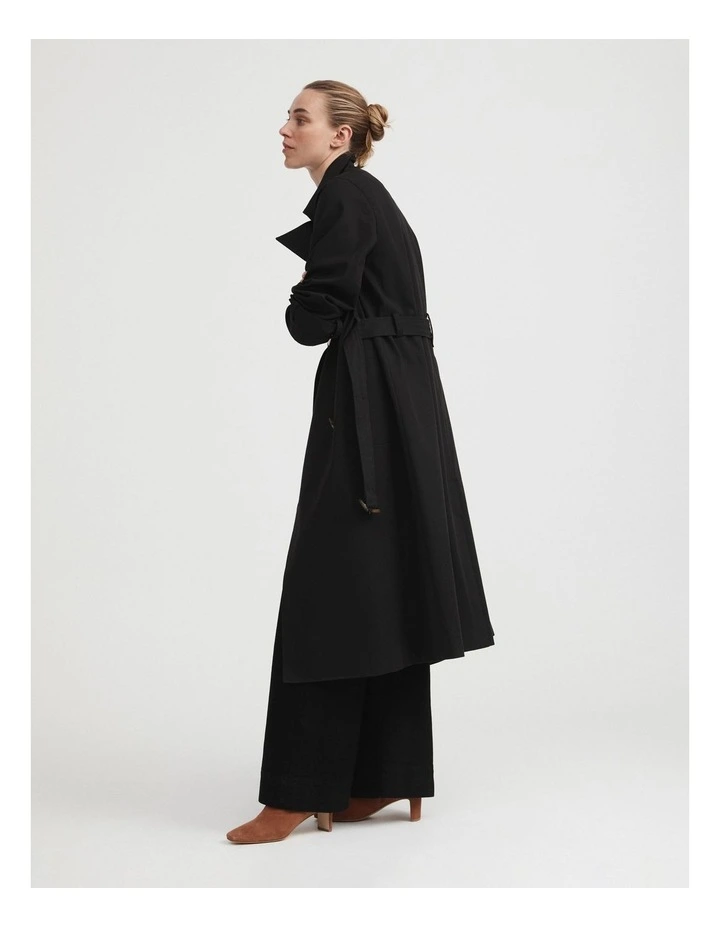 Classic Trench Coat In Black 3 Classic Trench Coat In Black - Image 3